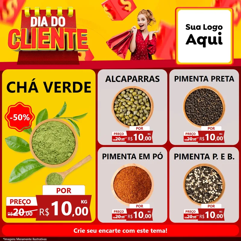 Modelo de Rede Social para Feed Facebook com o tema Dia do Cliente para Produtos Naturais