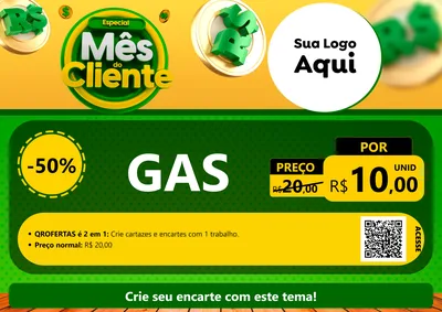Modelo de Cartaz para Cartaz A4 Horizontal com o tema Especial Mês do Cliente para Água e gás