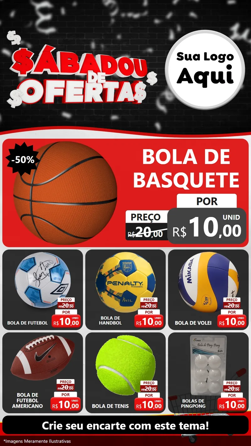 Modelo de Rede Social para Stories com o tema Sabadou de Ofertas para Artigos Esportivos