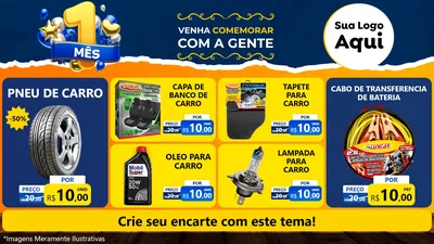 Modelo de TV para TV Horizontal com o tema Um Mês de Aniversário para Auto peças