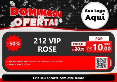 Modelo de Cartaz para Cartaz A4 Horizontal com o tema Domingou de Ofertas para Perfumes