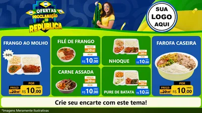 Modelo de TV para TV Horizontal com o tema Ofertas Proclamação da República para Restaurante