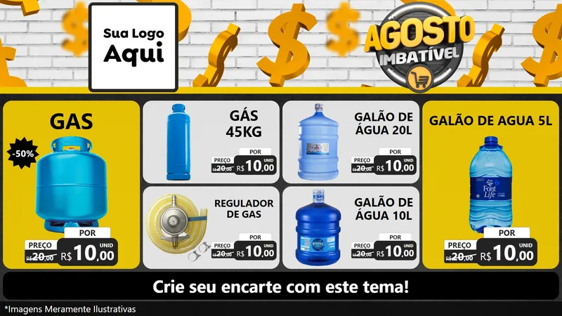 Modelo de TV para TV Horizontal com o tema Agosto imbatível para Água e gás