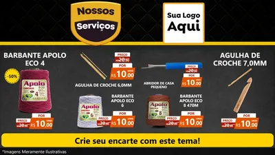 Modelo de TV para TV Horizontal com o tema Nossos Serviços para Armarinho e Aviamentos