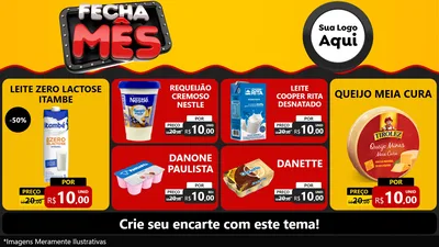 Modelo de TV para TV Horizontal com o tema Fecha Mês para Frios e Laticínios