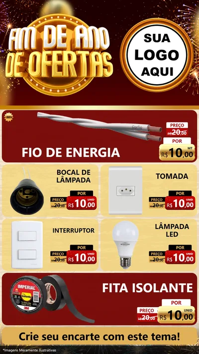 Modelo de TV para TV Vertical com o tema Fim de Ano de Ofertas para Materiais Elétricos
