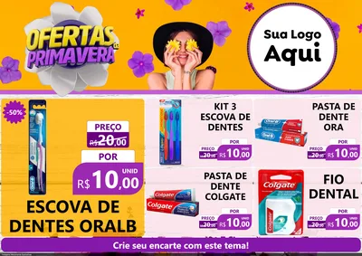 Modelo de Encarte para Encarte A4 Horizontal com o tema Ofertas Da Primavera para Higiene Pessoal