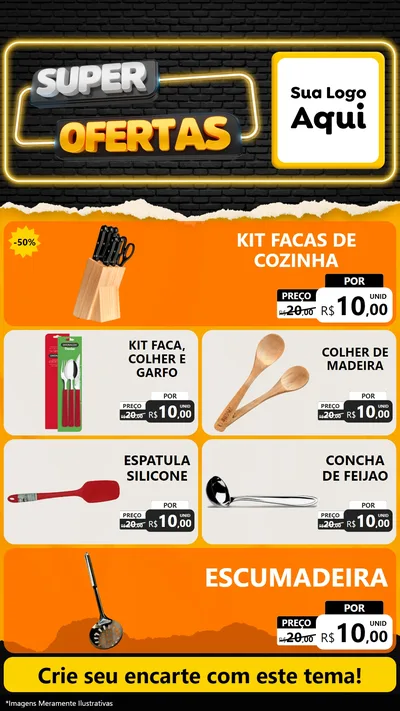 Modelo de TV para TV Vertical com o tema Super Ofertas para Utilidades Domésticas