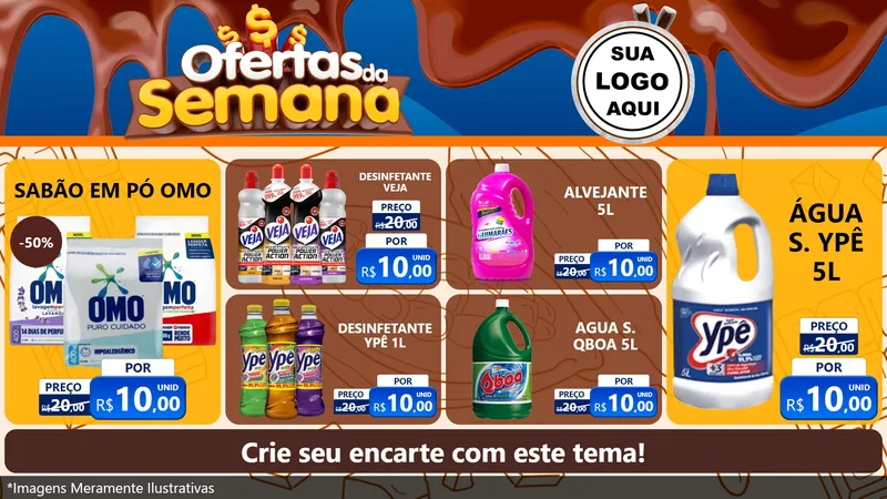 Modelo de TV para TV Horizontal com o tema Ofertas da Semana - Páscoa para Produtos de Limpeza