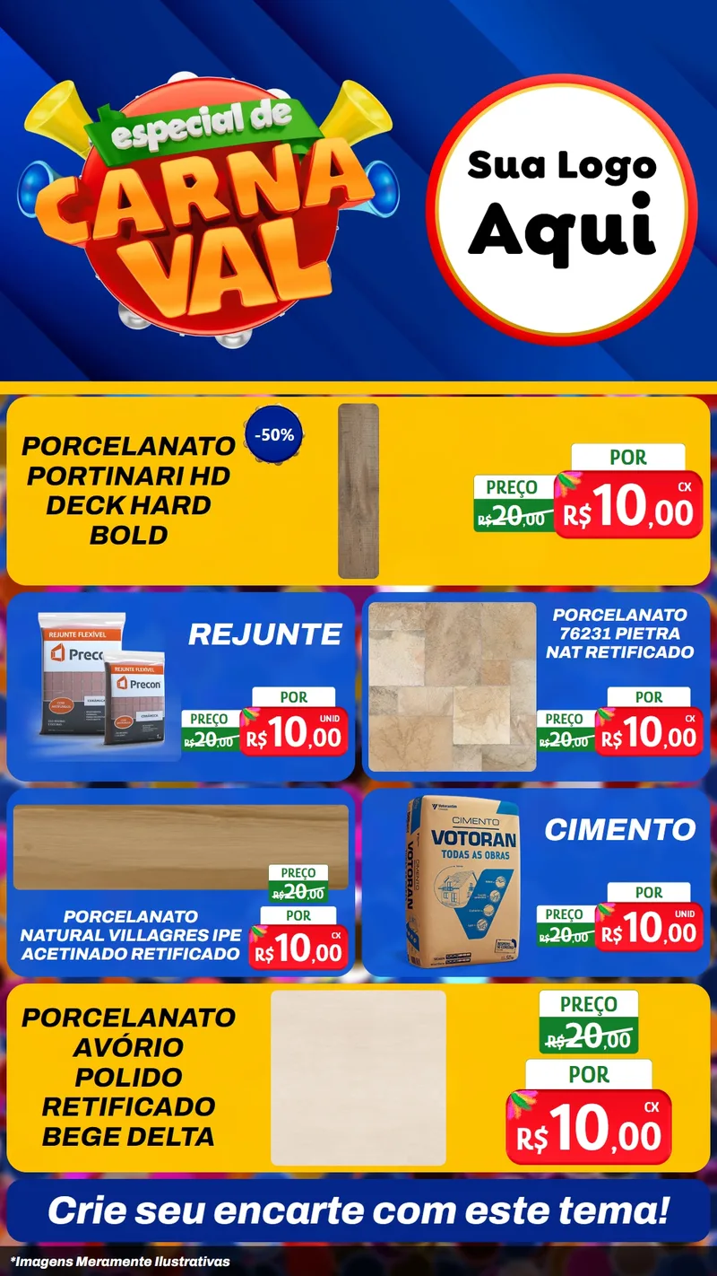 Modelo de TV para TV Vertical com o tema Especial de Carnaval para Pisos e revestimentos