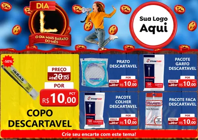 Modelo de Encarte para Encarte A4 Horizontal com o tema Dia L - O Dia Mais Barato Do Mês para Embalagens