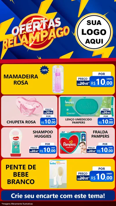 Modelo de TV para TV Vertical com o tema Ofertas Relâmpago para Bebês