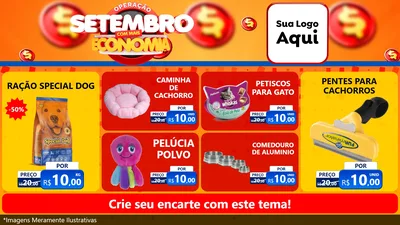 Modelo de TV para TV Horizontal com o tema Operação Setembro Com Muita Economia para Pet Shop