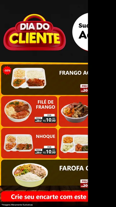 Modelo de TV para TV Vertical com o tema Dia do Cliente para Restaurante