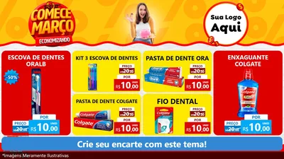 Modelo de TV para TV Horizontal com o tema Comece Março Economizando para Higiene Pessoal