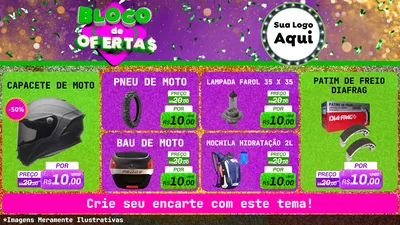 Modelo de TV para TV Horizontal com o tema Bloco de Ofertas para Moto peças