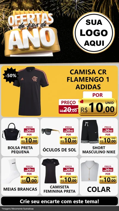 Modelo de Rede Social para Stories com o tema Ofertas de Fim de Ano para Roupas e acessórios