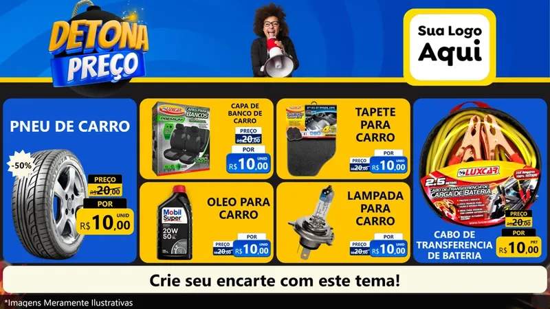 Modelo de TV para TV Horizontal com o tema Detona Preços para Auto peças