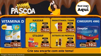 Modelo de TV para TV Horizontal com o tema Especial Páscoa para Farmácia