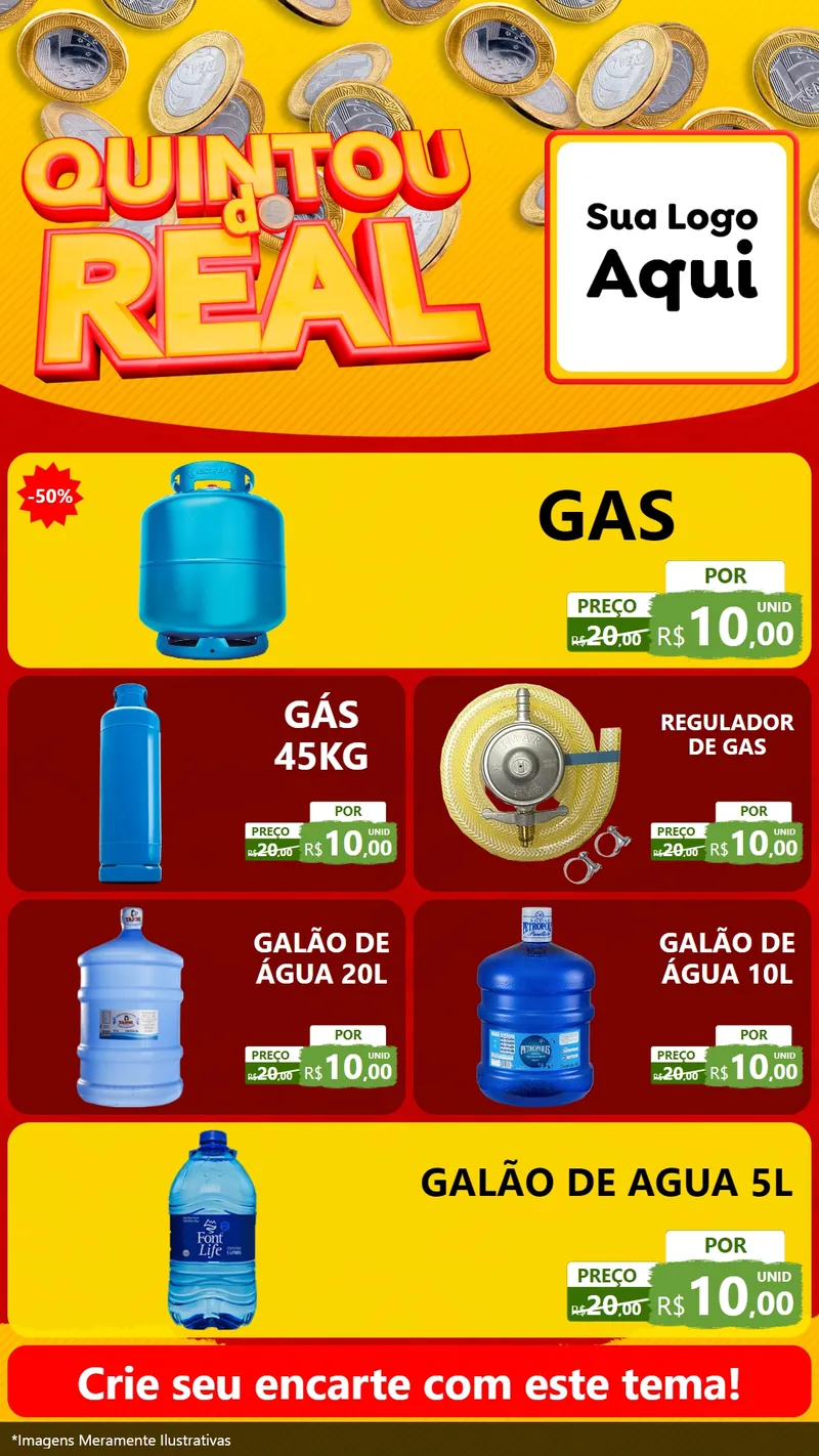 Modelo de TV para TV Vertical com o tema Quintou do Real para Água e gás