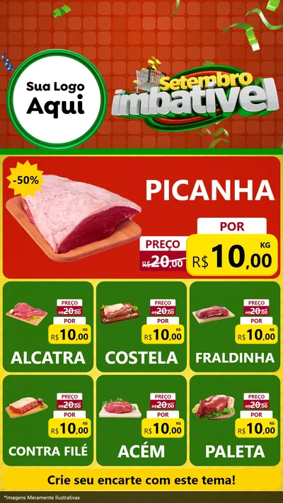 Modelo de Rede Social para Stories com o tema Setembro Imbatível para Açougue
