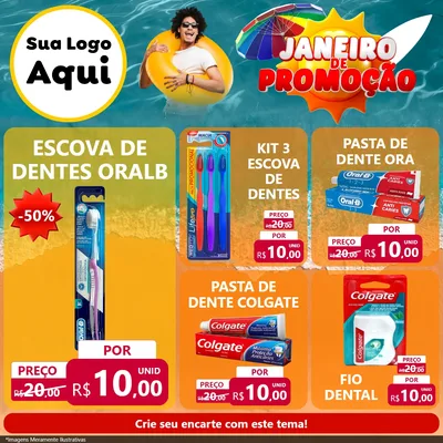 Modelo de Rede Social para Feed Facebook com o tema Janeiro de Promoção para Higiene Pessoal