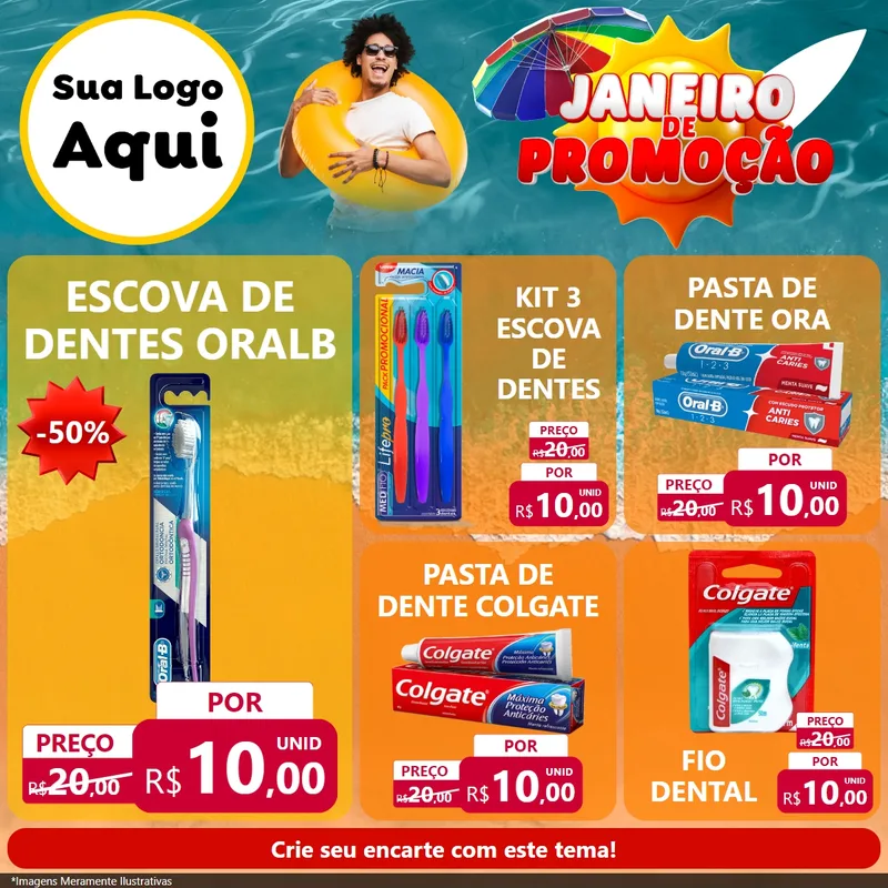 Modelo de Rede Social para Feed Facebook com o tema Janeiro de Promoção para Higiene Pessoal