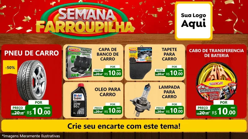 Modelo de TV para TV Horizontal com o tema Semana Farroupilha para Auto peças