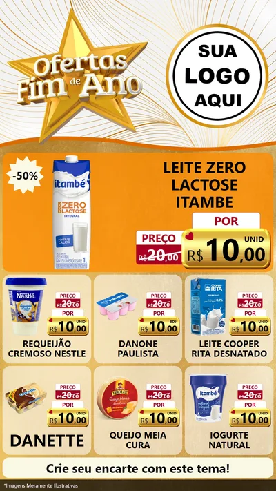 Modelo de Rede Social para Stories com o tema Ofertas Fim de Ano para Frios e Laticínios