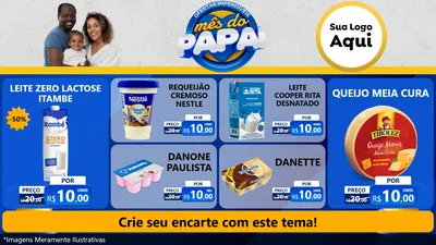 Modelo de TV para TV Horizontal com o tema Ofertas Imperdíveis Mês Do Papai para Frios e Laticínios