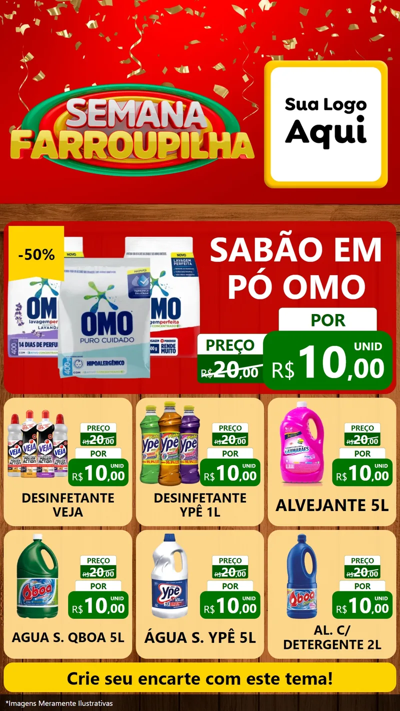 Modelo de Rede Social para Stories com o tema Semana Farroupilha para Produtos de Limpeza