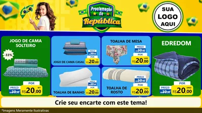 Modelo de TV para TV Horizontal com o tema Proclamação da República para Cama, Mesa e Banho