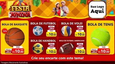Modelo de TV para TV Horizontal com o tema Festa Junina para Artigos Esportivos
