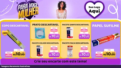 Modelo de TV para TV Horizontal com o tema Para Você, Mulher para Embalagens