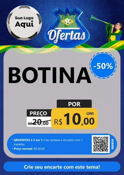Modelo de Cartaz para Cartaz A4 Vertical com o tema Ofertas (Futebol) para Agropecuária
