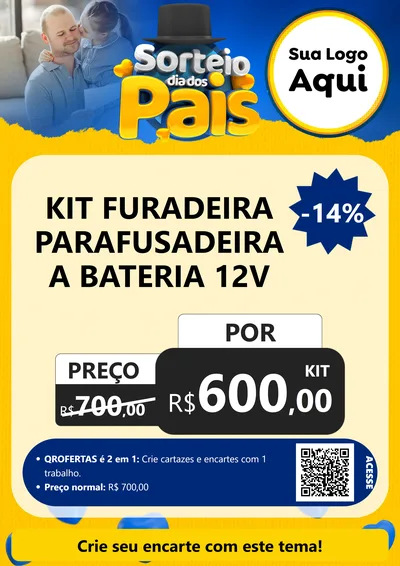 Modelo de Cartaz para Cartaz A4 Vertical com o tema Sorteio Dia Dos Pais para Maquinas e Ferramentas