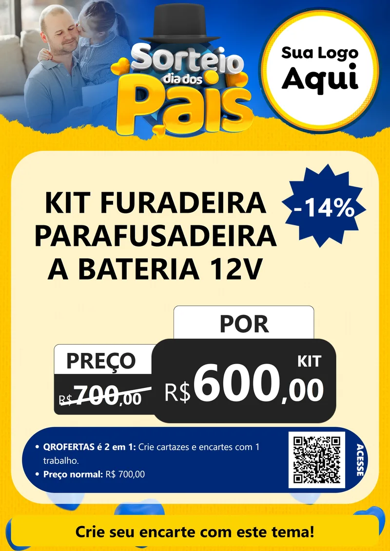 Modelo de Cartaz para Cartaz A4 Vertical com o tema Sorteio Dia Dos Pais para Maquinas e Ferramentas
