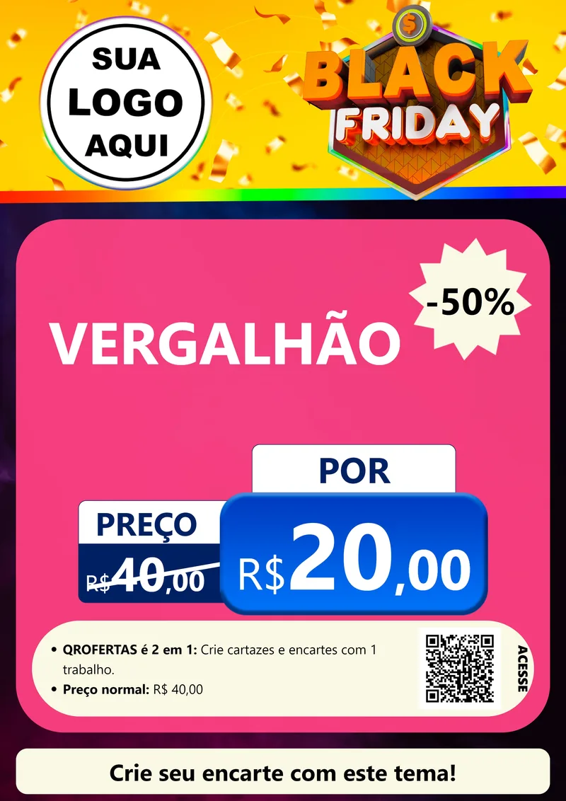 Modelo de Cartaz para Cartaz A4 Vertical com o tema Black Friday para Ferragens