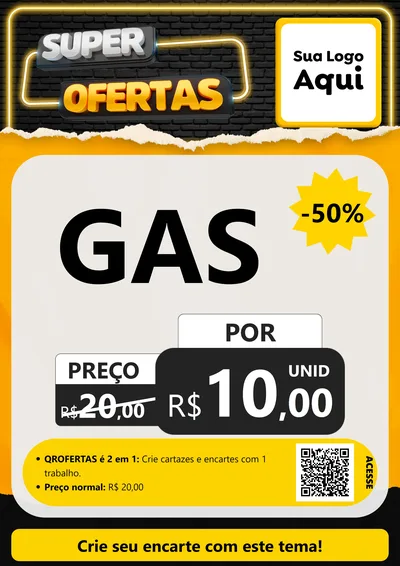 Modelo de Cartaz para Cartaz A4 Vertical com o tema Super Ofertas para Água e gás