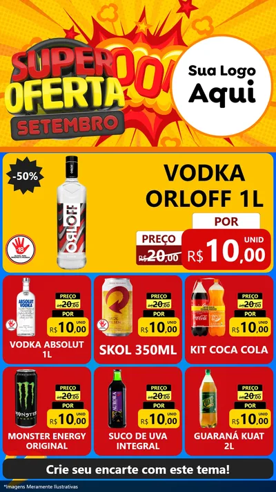 Modelo de Rede Social para Stories com o tema Super Oferta Setembro para Distribuidora de bebidas