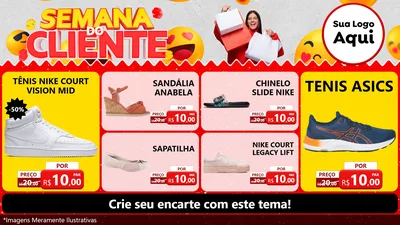 Modelo de TV para TV Horizontal com o tema Semana do Cliente para Calçados