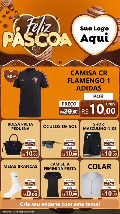 Modelo de Rede Social para Stories com o tema Feliz Páscoa para Roupas e acessórios