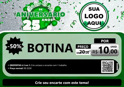 Modelo de Cartaz para Cartaz A4 Horizontal com o tema Promoção de Aniversário - 25 Anos para Agropecuária