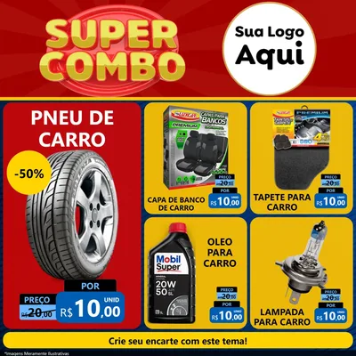 Modelo de Rede Social para Feed Facebook com o tema Super Combo para Auto peças