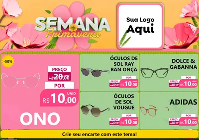 Modelo de Encarte para Encarte A4 Horizontal com o tema Semana da Primavera para Óticas