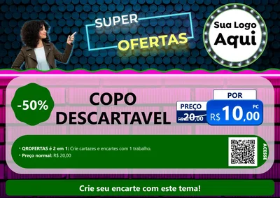 Modelo de Cartaz para Cartaz A4 Horizontal com o tema Super Ofertas para Embalagens