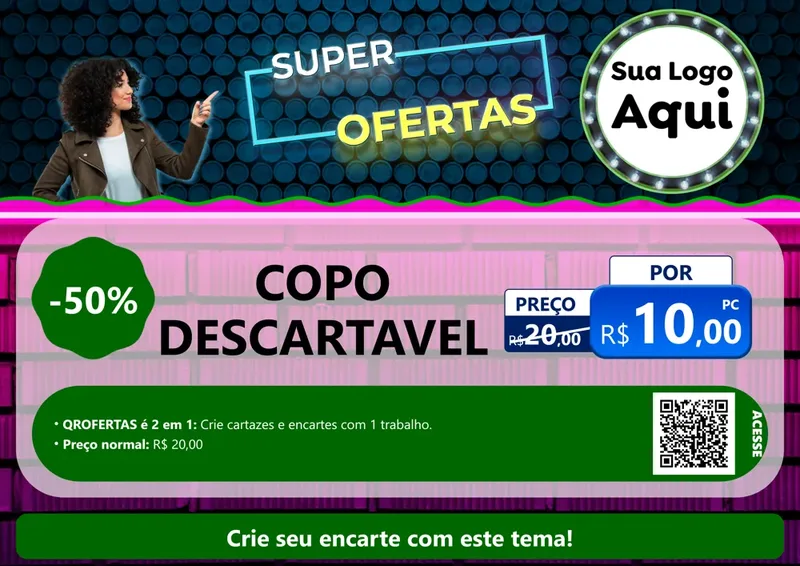 Modelo de Cartaz para Cartaz A4 Horizontal com o tema Super Ofertas para Embalagens