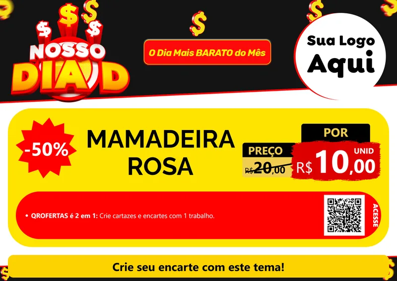 Modelo de Cartaz para Cartaz A4 Horizontal com o tema Nosso Dia D para Bebês