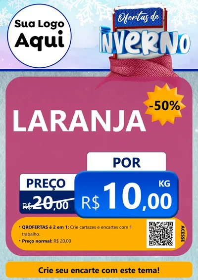 Modelo de Cartaz para Cartaz A4 Vertical com o tema Ofertas de Inverno para Hortifrúti