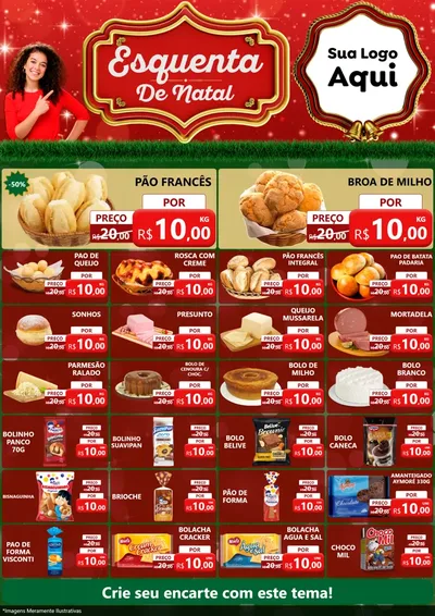 Modelo de Encarte para Encarte A4 Vertical com o tema Esquenta de Natal para Padaria